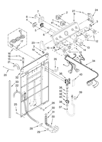Controls And Rear Panel Parts Diagram and Parts List for MVWC6ESWW0  Maytag Washer