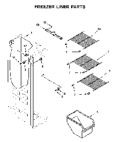 Freezer Liner Parts Diagram and Parts List for 1064650042714  Kenmore Refrigerator