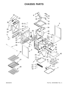 Chassis Parts Diagram and Parts List for JDS1450CDP1  Jenn-Air Range
