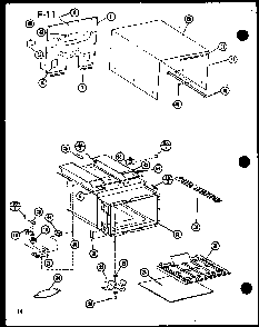 Cabinet Parts Diagram and Parts List for RC-10SD P75750-2M Amana Microwave