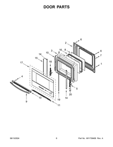 Door Parts Diagram and Parts List for YAES6603SFS6  Amana Range