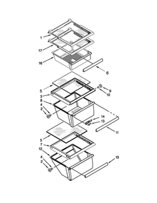 Refrigerator Shelf Parts Diagram and Parts List for 5MSF25N4BA00  Maytag Refrigerator