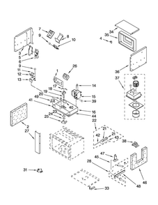 Cabinet And Stirrer Parts Diagram and Parts List for JMW2330WS00  Jenn-Air Microwave