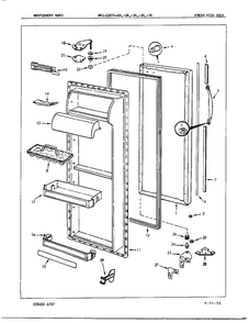 Fresh Food Door Diagram and Parts List for 22874A  Admiral Refrigerator