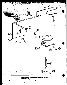 Machine Compartment Parts Diagram and Parts List for C19B-1-G P73980-11WG Amana Freezer
