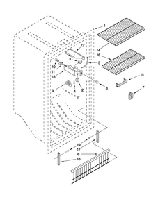 Liner Parts Diagram and Parts List for AQU1627BRW03  Amana Freezer