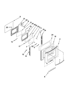 Door Parts Diagram and Parts List for JGS8850CDB01  Jenn-Air Range