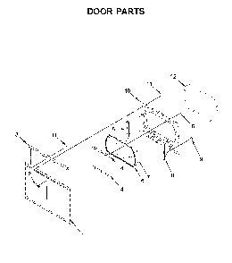 Door parts Diagram and Parts List for MED6230RHW0  Maytag Dryer