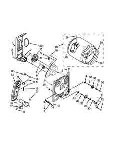 Bulkhead Parts Diagram and Parts List for AGD4675YQ3  Admiral Dryer