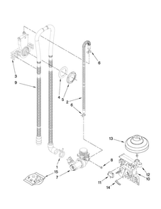 Fill, Drain And Overfill Parts Diagram and Parts List for ADB1400PYB1  Amana Dishwasher