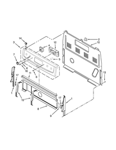 Control Panel Parts Diagram and Parts List for AER6011VAS0  Amana Range