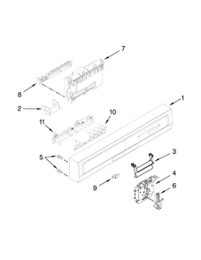 Control Panel And Latch Parts Diagram and Parts List for ADB1400PYB5  Amana Dishwasher
