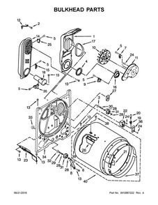 Bulkhead Parts Diagram and Parts List for CGD147SDW3  Crosley Dryer
