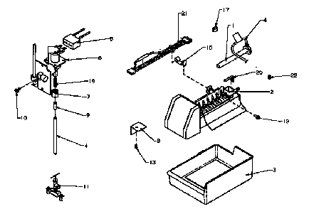Add-on Ice Maker Diagram and Parts List for TG18R2-P1181701WW  Amana Refrigerator