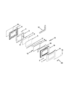Door Parts Diagram and Parts List for JES9900CCS02  Jenn-Air Range