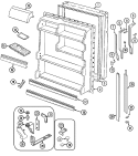 FRESH FOOD DOOR Diagram and Parts List for RB213TV  Magic Chef Refrigerator