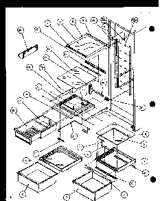 Section 22 Diagram and Parts List for SL22JB-P1116006W  Amana Refrigerator