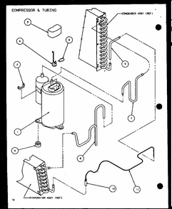 Compressor & Tubing (ptc07300e/p9999701r) (ptc07400e/p9806701r) (ptc07300ec/p9811701r) (ptc07400ec/p9872401r) Diagram and Parts List for PTC12400EC P9872429R Amana Air Conditioner