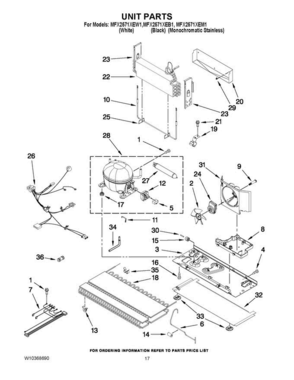 09 - Unit Parts Diagram and Parts List for MFX2571XEB1Q  Maytag Refrigerator