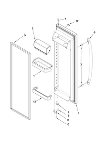 Refrigerator Door Parts Diagram and Parts List for ASD2522WRS07  Amana Refrigerator