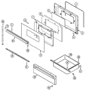 DOOR / DRAWER (XRx SER PRE 24) Diagram and Parts List for L3521XRW  Norge Range