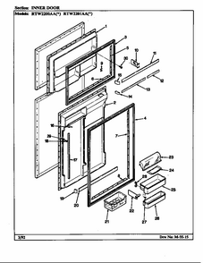 Inner Door (rtw2200aal/ch89a) (rtw2200aaw/ch89a) (rtw2201aal/ch90a) (rtw2201aaw/ch90a) Diagram and Parts List for RTW2201AAL CH89A Maytag Refrigerator