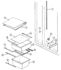 SHELVES & ACCESSORIES Diagram and Parts List for GS22A8D3V  Admiral Refrigerator