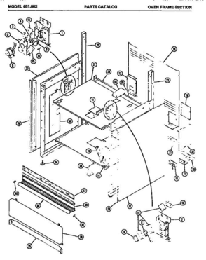 03 - Oven Frame Section Diagram and Parts List for 651002  Litton Microwave Oven Combo