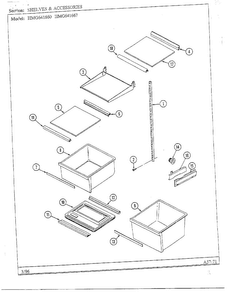 Shelves/accessories Diagram and Parts List for HMG641667  Admiral Refrigerator