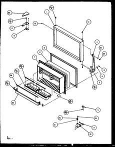 Freezer Door Diagram and Parts List for TG18RBL-P1158302WL  Amana Refrigerator
