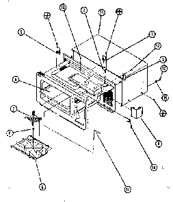 Cavity Diagram and Parts List for 99621  Kenmore Microwave