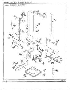 Unit Compartment And System Diagram and Parts List for HMG-641670  Admiral Refrigerator