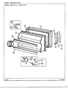 Fresh Food Door Page 3 Diagram and Parts List for 19123-0  Admiral Refrigerator
