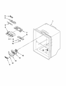 Refrigerator Liner Parts Diagram and Parts List for GB2026LEKS8  Amana Refrigerator