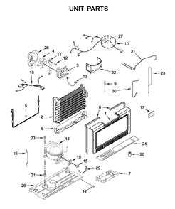 Unit Parts Diagram and Parts List for AZF33X16DW06  Amana Freezer