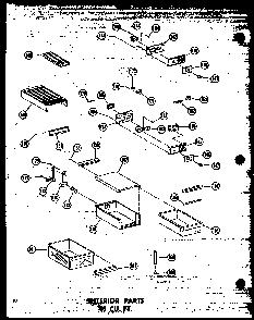 Interior Parts 18 Cu. Ft. Diagram and Parts List for T16N-P60236-48W  Amana Refrigerator