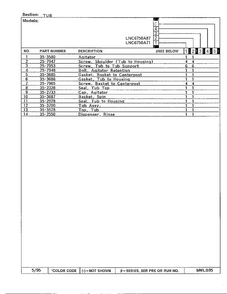 Tub Page 2 Diagram and Parts List for 6750A87  Norge Washer
