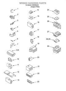 Wiring Harness Diagram and Parts List for CAWX629JQ1  Crosley Washer