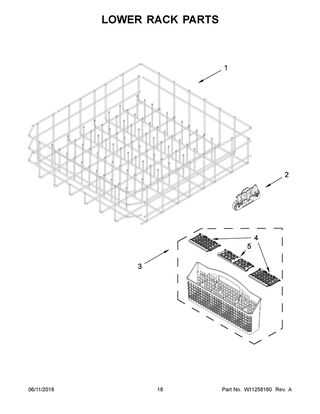 Lower Rack Parts Diagram and Parts List for MDB4949SHZ0  Maytag Dishwasher