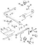 GAS CONTROLS Diagram and Parts List for 3488VVS-N  Magic Chef Range