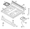TOP ASSEMBLY Diagram and Parts List for 3422PVW  Magic Chef Range