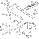 GAS CONTROLS Diagram and Parts List for A3432SRA  Admiral Range