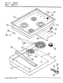 TOP ASSY. Diagram and Parts List for A88FK-6-R  Admiral Cooktop