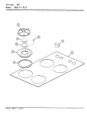 TOP ASSY. Diagram and Parts List for A82LN-3K-R  Admiral Cooktop