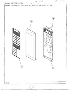 Control Panel Diagram and Parts List for 9850  Magic Chef Microwave