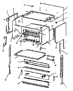Upper Oven Diagram and Parts List for EST3992W P1132643NW Caloric Range