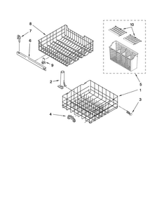 Dishrack Parts Diagram and Parts List for ADB1000AWW0  Amana Dishwasher