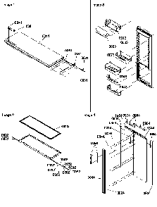 Refrigerator Door, Freezer Door Trim/handles Diagram and Parts List for SBDE522VW-P1320305WW  Amana Refrigerator
