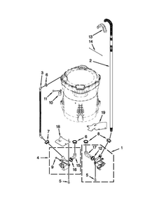 Pump Parts Diagram and Parts List for MVWB725BW0  Maytag Washer