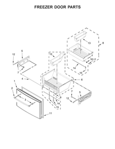 Part Location Diagram of W10886552 Whirlpool Freezer Door Handle